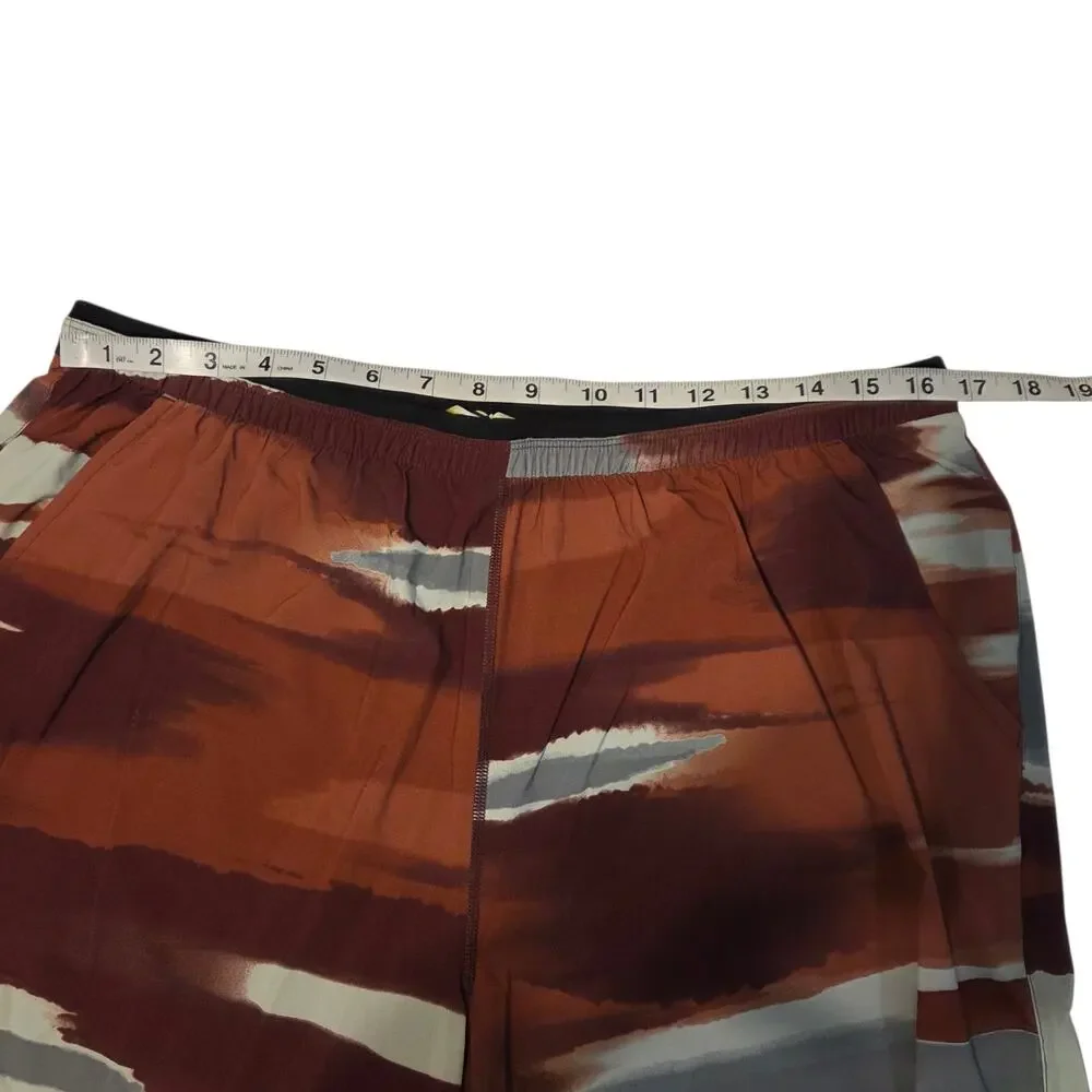 Smart Wool Men Active Training Shorts 8"  sz XL Lined Performance Horizon Print - Picture 6 of 11